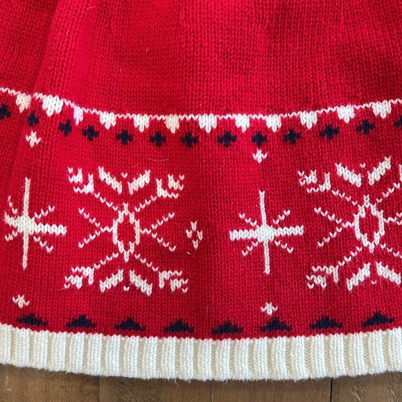 Hanna andersson red knit snowflake sweater dress - Picture 2 of 7